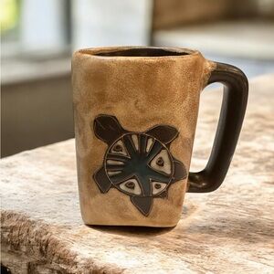 VINTAGE  signed Mara Stoneware Mexico Southwest Desert Turtle 16oz.